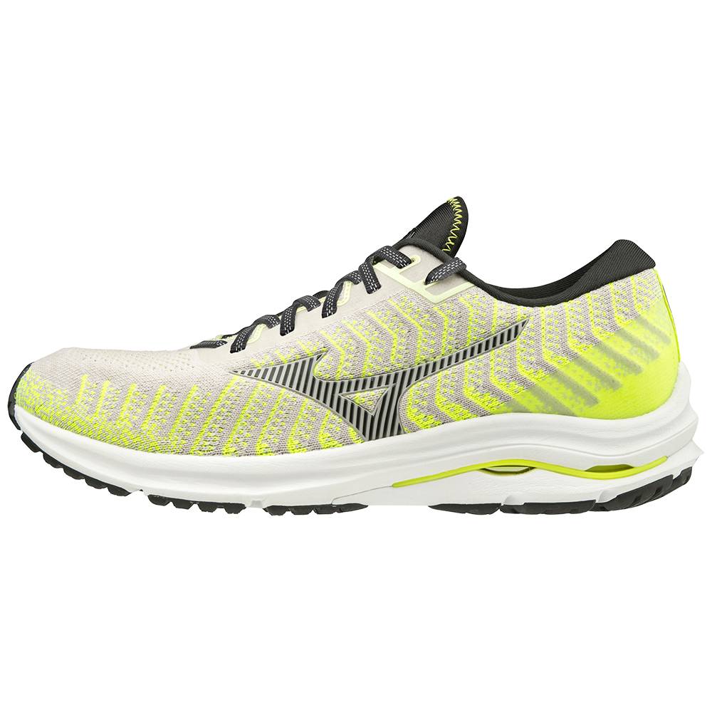 Sapatilhas Running Mizuno Wave Rider 24 WAVEKNIT™ - Homem - Branco/Amarelas - GVXPW3259